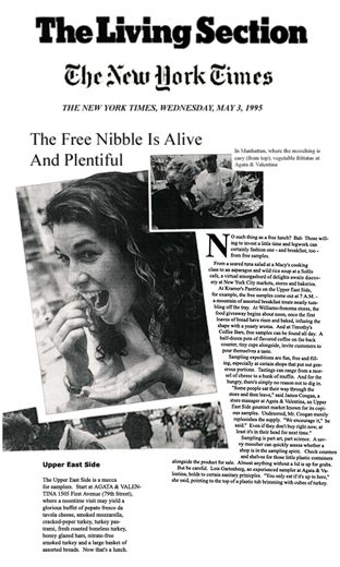Press clipping: The Free Nibble Is Alive... — The New York Times