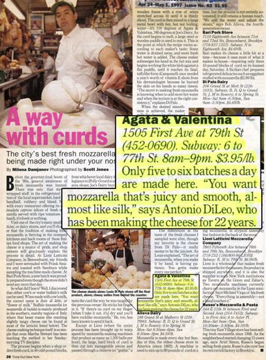 Press clipping: A way with curds — Time Out New York
